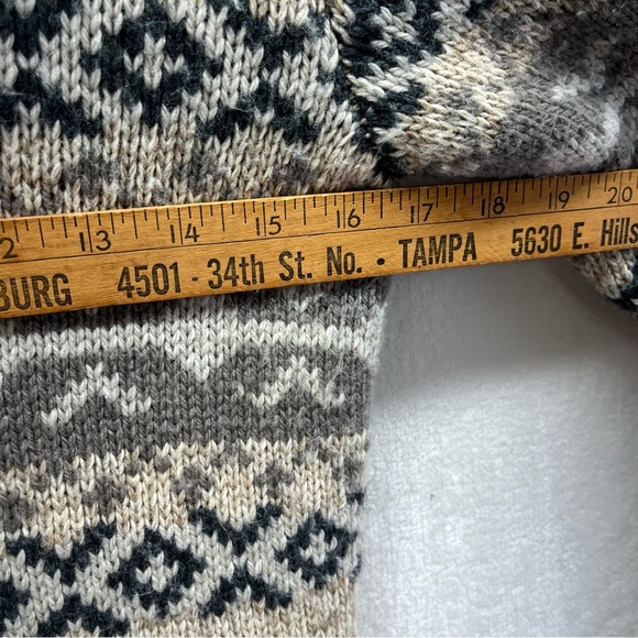 Vtg Beaver Canoe Fair Isle Wool Blend Cardigan Sweater Men XS/Women Med Outdoor - Picture 7 of 8